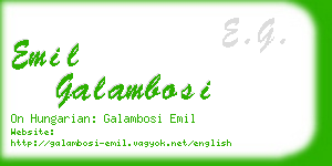 emil galambosi business card